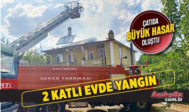 2 katlı evde yangın;