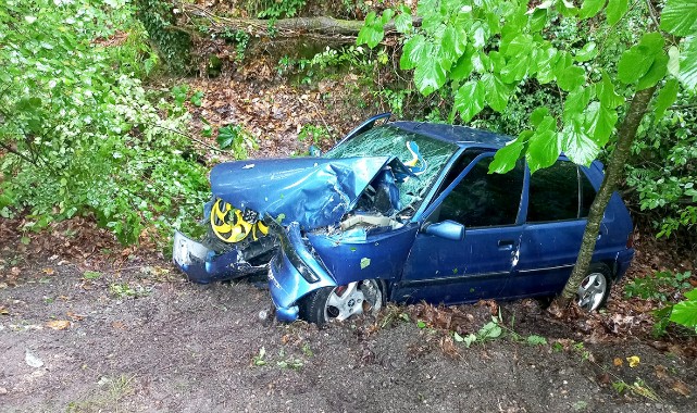 Otomobil ağaca çarptı: 2'si ağır 3 yaralı;