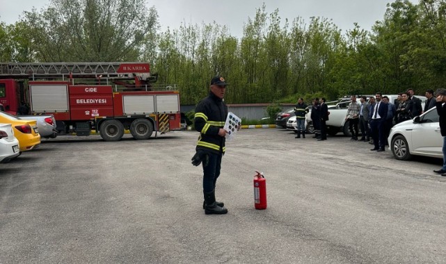 Cide’de yangın tatbikatı yapıldı;