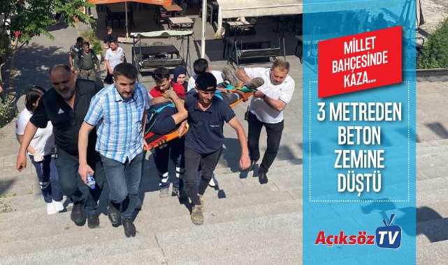 Beton zemine düşen işçi yaralandı;