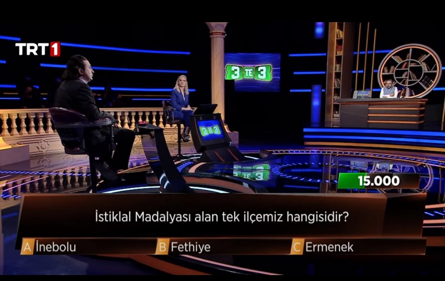 TRT’deki yarışmada ‘İnebolu’ soruldu;