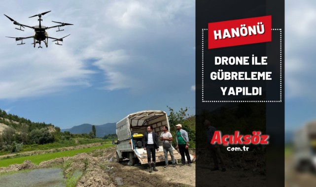 Hanönü'de drone ile gübreleme;