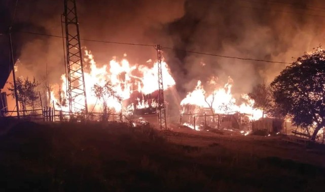Köy yanıyor! Pınarbaşı'nda alevler gökyüzünü kapladı...;