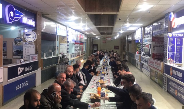 Otogar çalışanları iftar yemeğinde bir araya geldi;