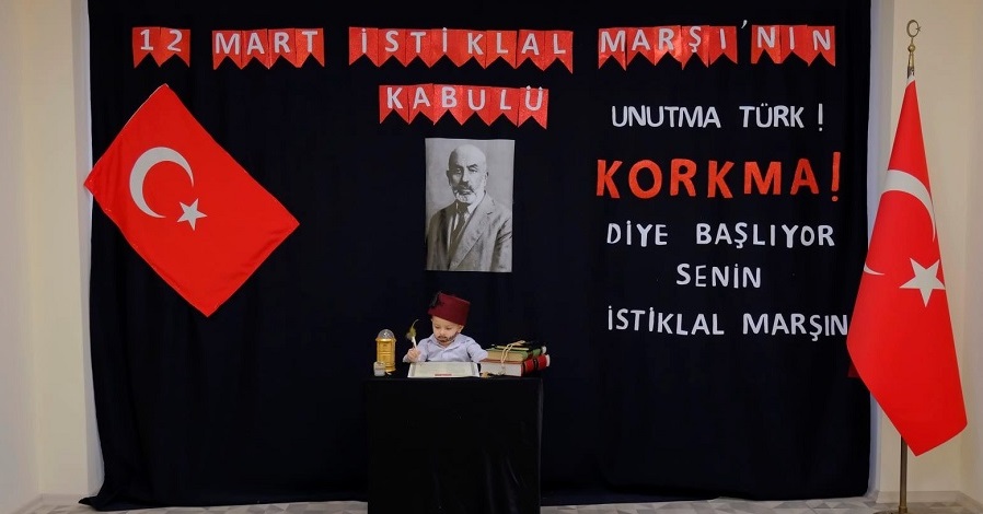 Belediye Çocuk Bakımevi’nde İstiklal Marşı coşkusu;