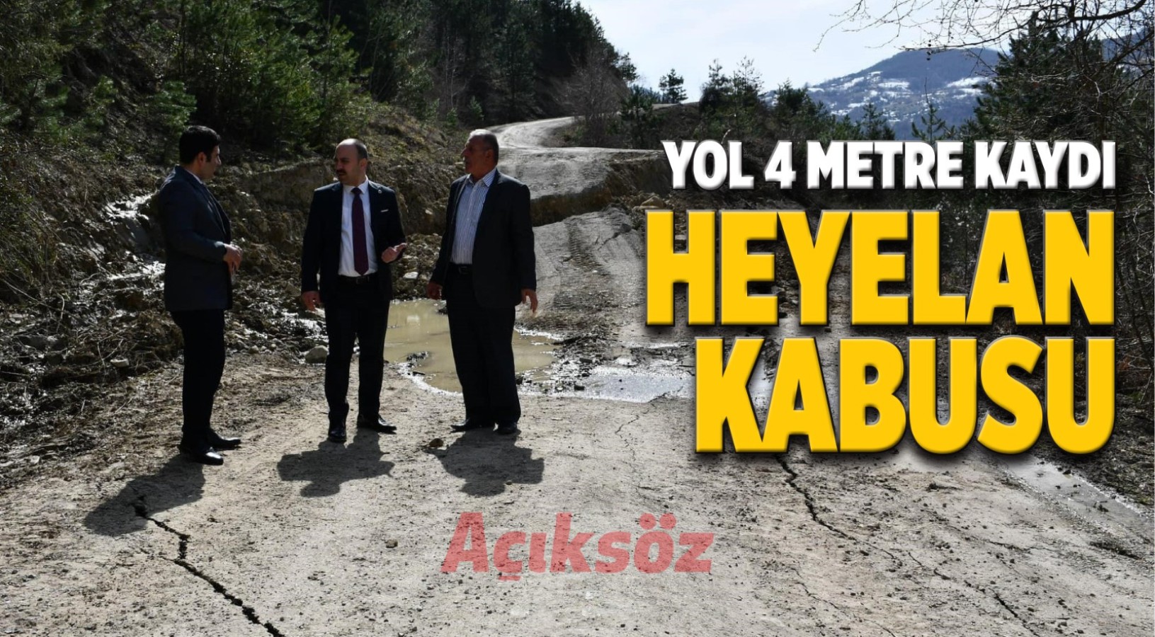 Yol 4 metre kaydı!.. Kastamonu’da heyelan kabusu;