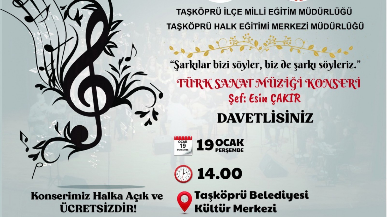 Taşköprü’de Türk Sanat Müziği Konseri;