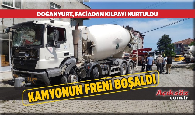 Beton mikserinin freni boşalınca!..;