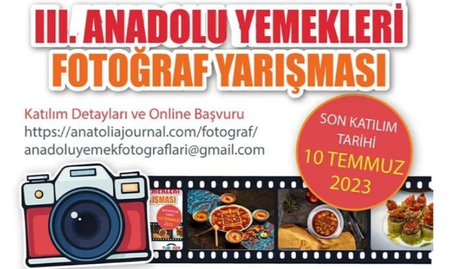 Anadolu Yemekleri Fotoğraf Yarışması kayıtları başladı;