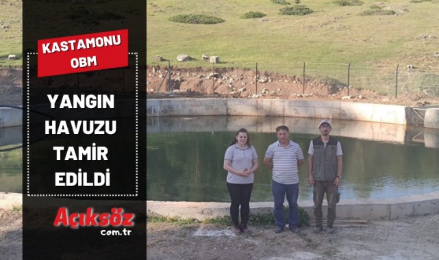 Yangın havuzu tamiri tamamlandı;