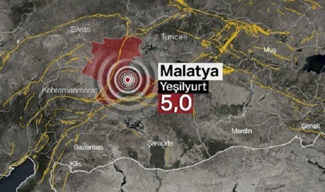 Malatya'da 5 şiddetinde deprem!;