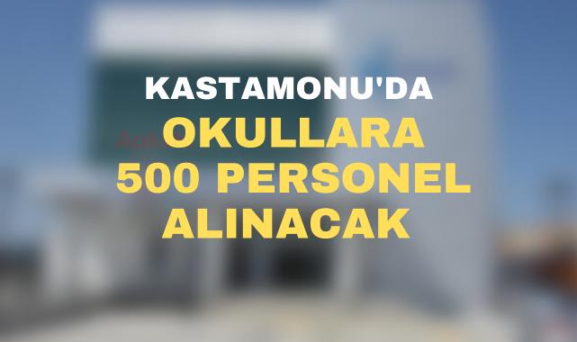 Başvurular başladı..Kastamonu'da okullara 500 personel alınacak;