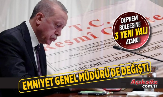 Vali atamaları Resmi Gazete'de;