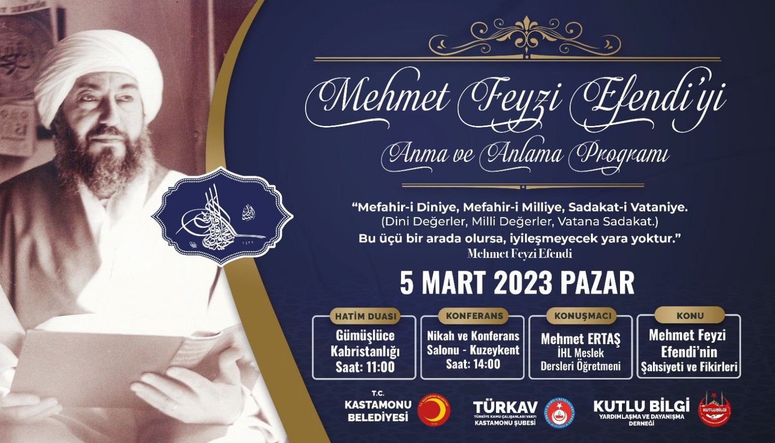 Mehmet Feyzi Efendi, bu yıl da etkinliklerle anılacak;