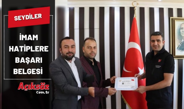 Seydiler'de İmam Hatiplere başarı belgesi;