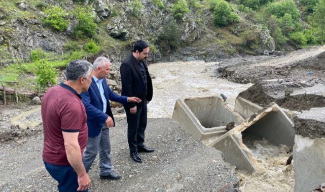 Sel Köprüyü yıktı;