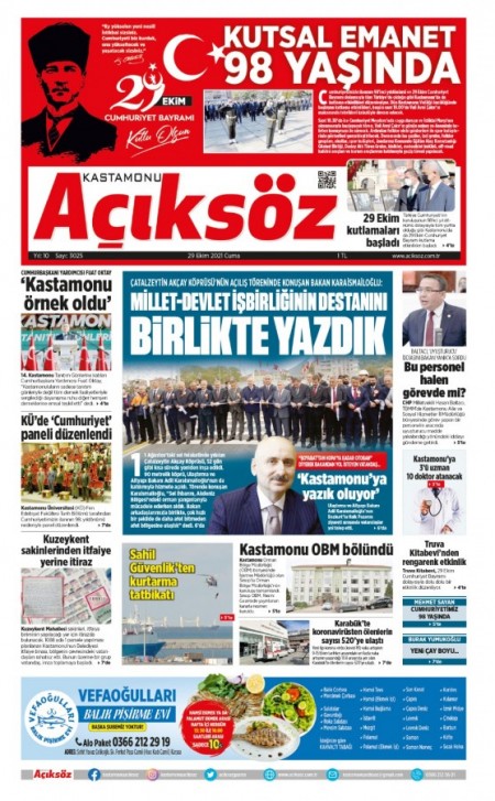 29 EKİM AÇIKSÖZ GAZETESİ